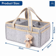 Foldable Baby Diaper Caddy with Divider - Grey