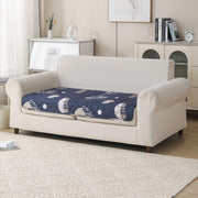 'Aura Petal Series' Quilted Sofa Mat Printed – Anti Slip (Paisley Charcoal)
