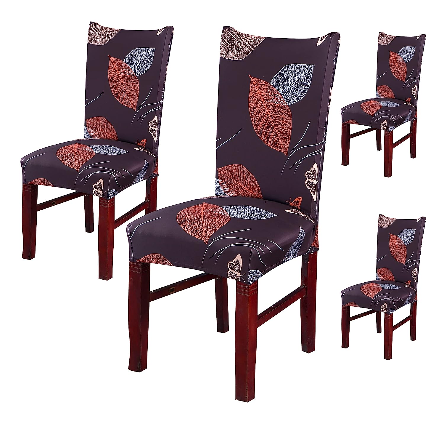 Printed Chair Cover-(Choco Leaf)