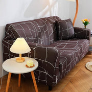 Polyester Spandex Printed Sofa Cover (Stone Grey)