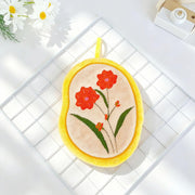 Tulip Flower Shaped Hanging Towels Set of 2 (Purple/Yellow)