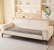 Leaf Pattern Chenille Fabric Sofa Cover Set – 3-Piece (2 Armrest Covers 50x70cm + 1 Seat Cover) Grey