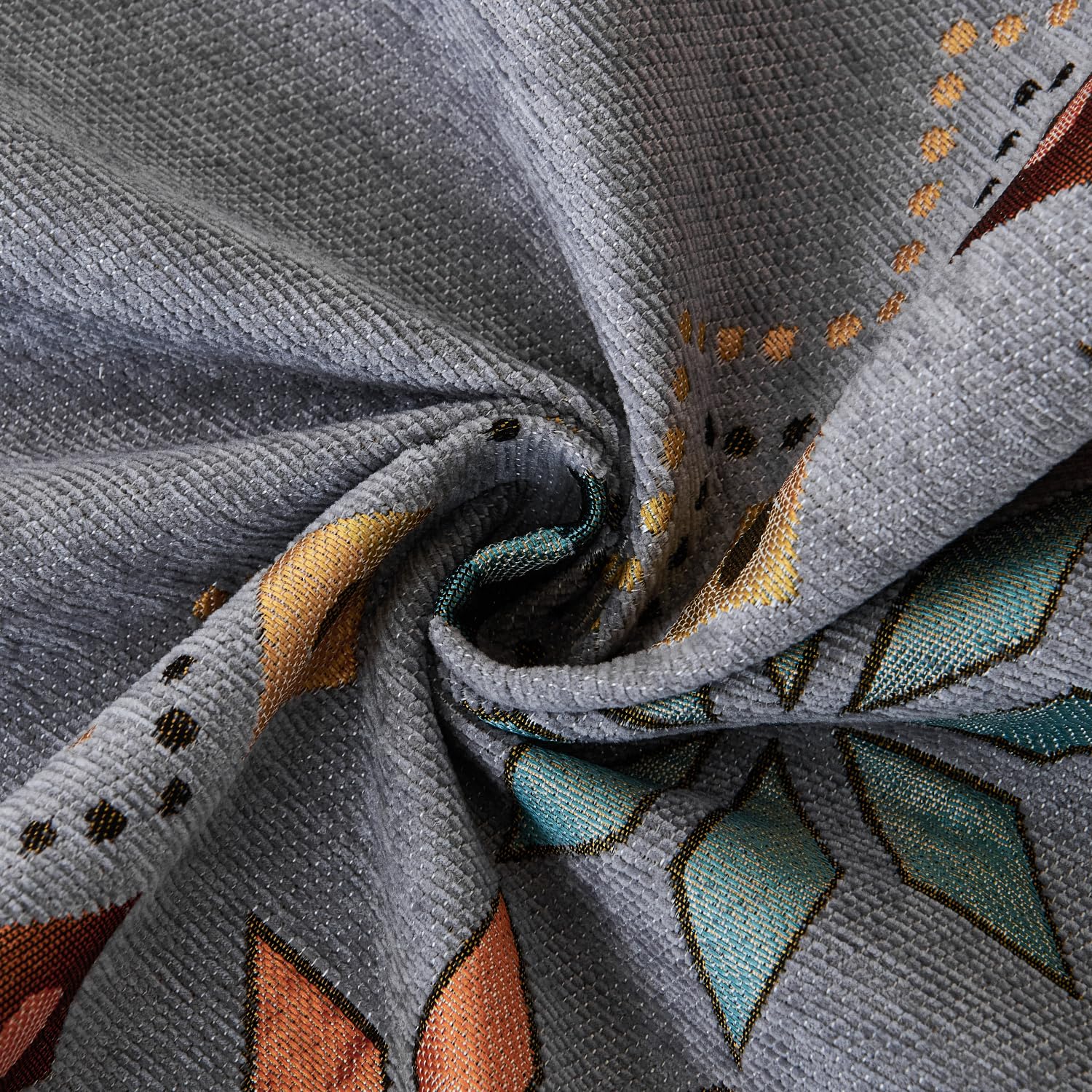 Rangoli Series Chenille Bohemia Couch Cover Quilted Non-Slip Washable Sofa Slipcover (Grey)
