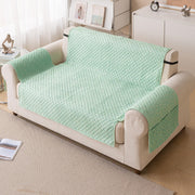 Quilted Printed Sofa Cover for Indian Sofa Set – Washable (Green Autumn)