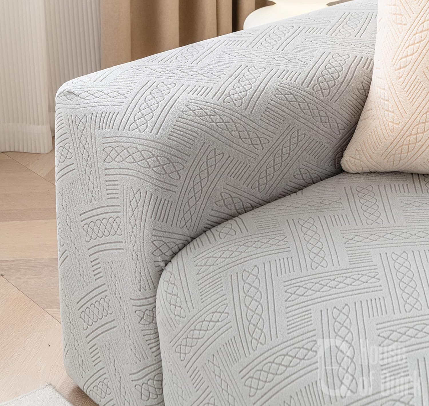 Universal Jacquard Fabric Sofa Cover- Smoke