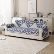 'Aura Petal Series' Quilted Sofa Mat Printed – Anti Slip (Octa Grey)