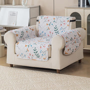 Gulnaar Series Anti-Slip Sofa Cover Mat with Pocket – Polyester Couch Protector(Blush Meadow)