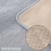 Rabbit Plush Sofa Mat Floral Design - Grey
