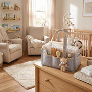 Foldable Baby Diaper Caddy with Divider - Grey