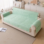 Quilted Printed Sofa Cover for Indian Sofa Set – Washable (Green Autumn)