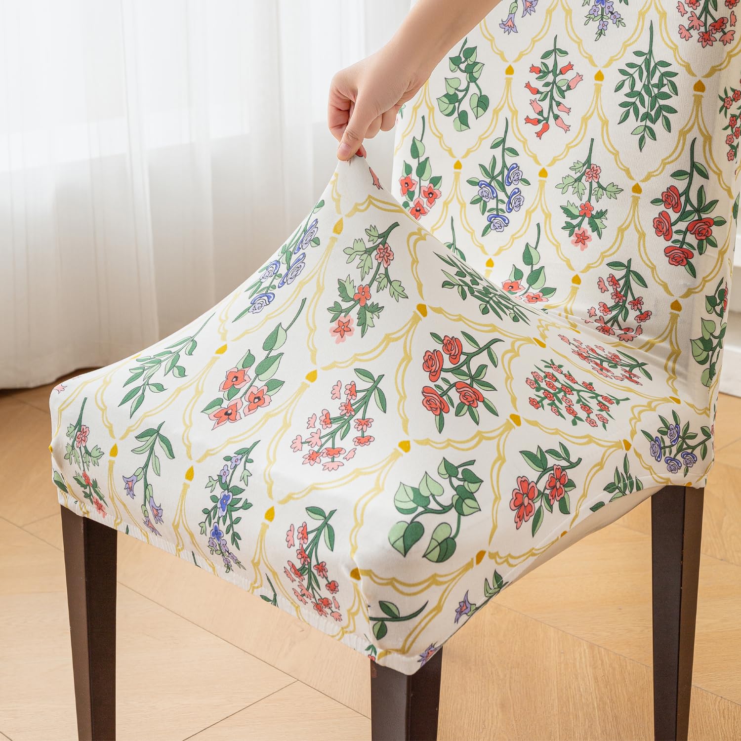 Elastic Chair Cover Stretch Removable Washable (Baghe Bahar)
