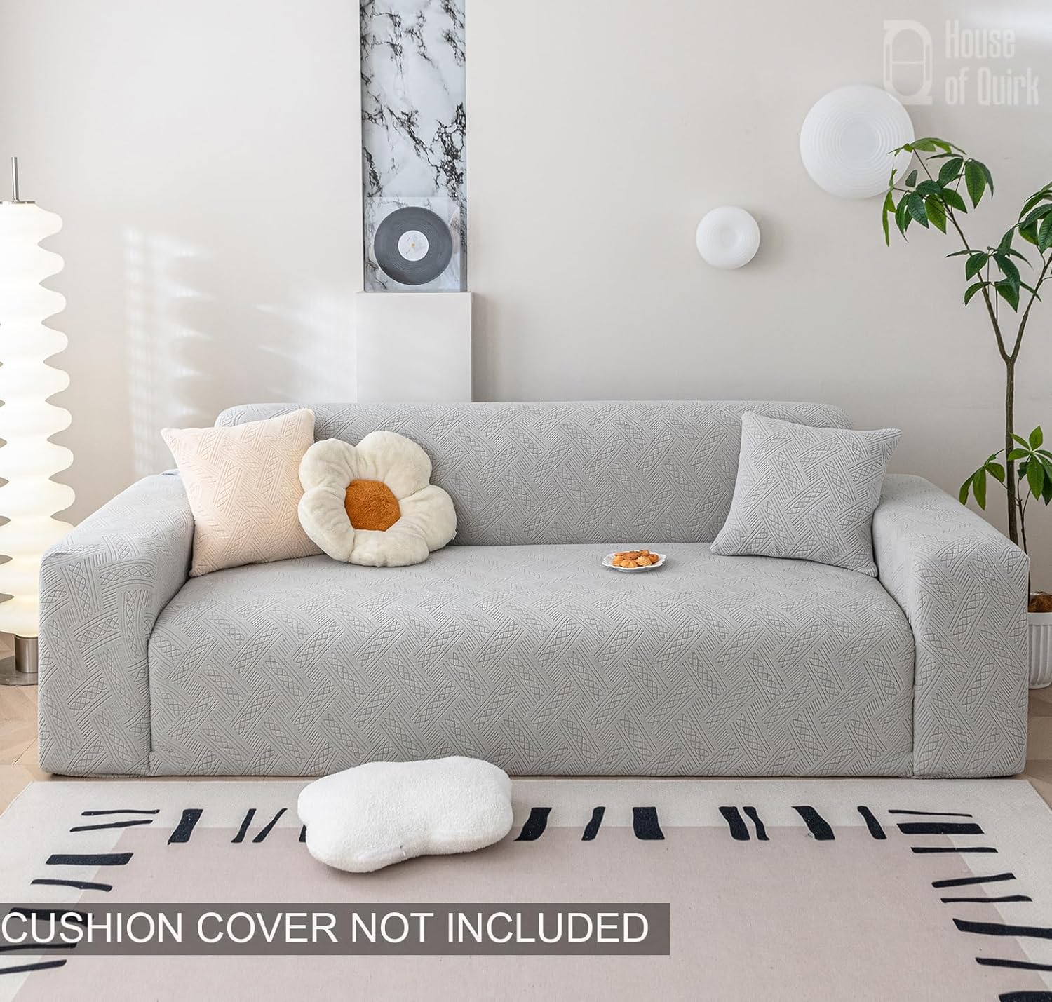 Universal Jacquard Fabric Sofa Cover- Smoke