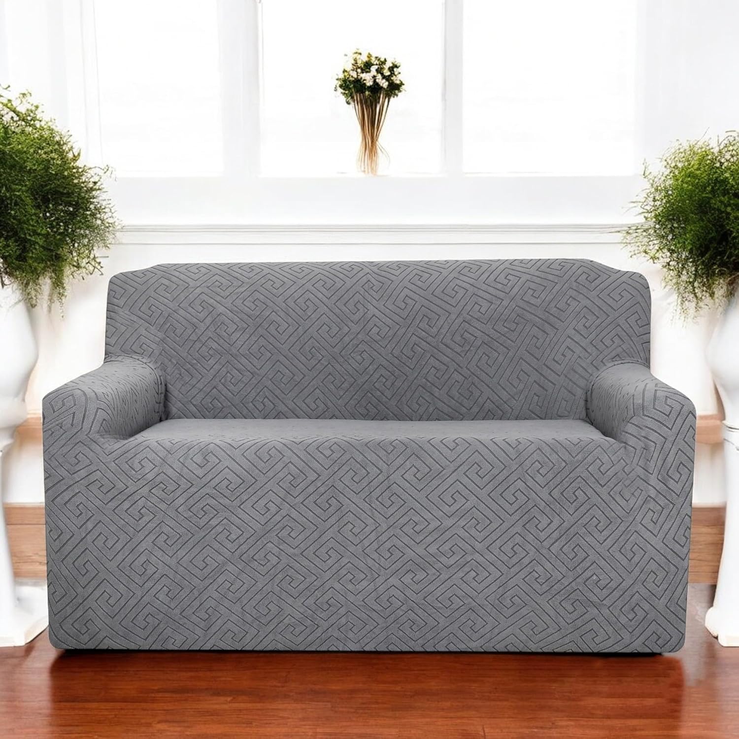 Universal Jacquard Fabric Sofa Cover-Charcoal