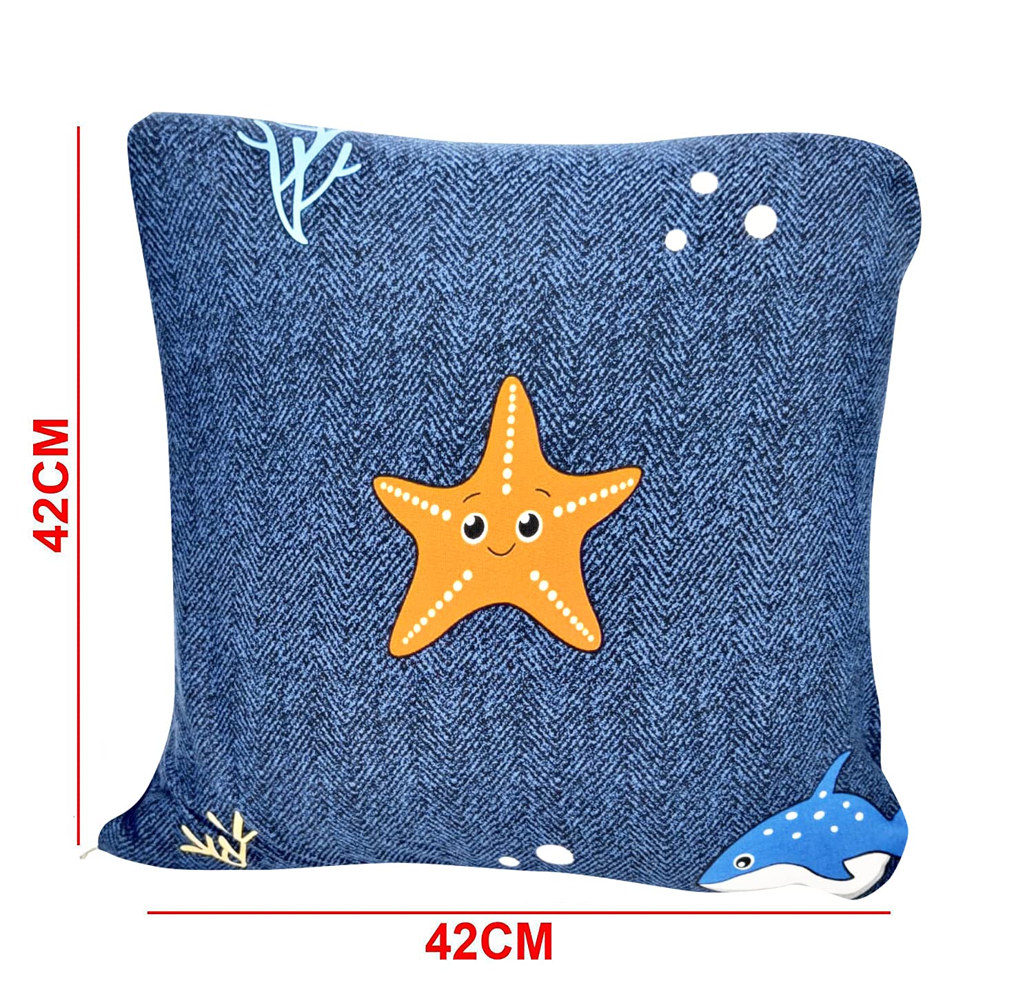 Polyester Throw Pillow Case Cushion Cover (16.5x16.5 inch/ 42x42cm) (Undewater)