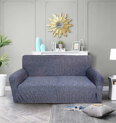 Jacquard Damask Sofa Slipcovers (Grey)