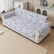 Gulnaar Series Anti-Slip Sofa Cover Mat with Pocket – Polyester Couch Protector(Beige Spring)