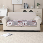 'Aura Petal Series' Quilted Sofa Mat Printed – Anti Slip (Boho Brown)