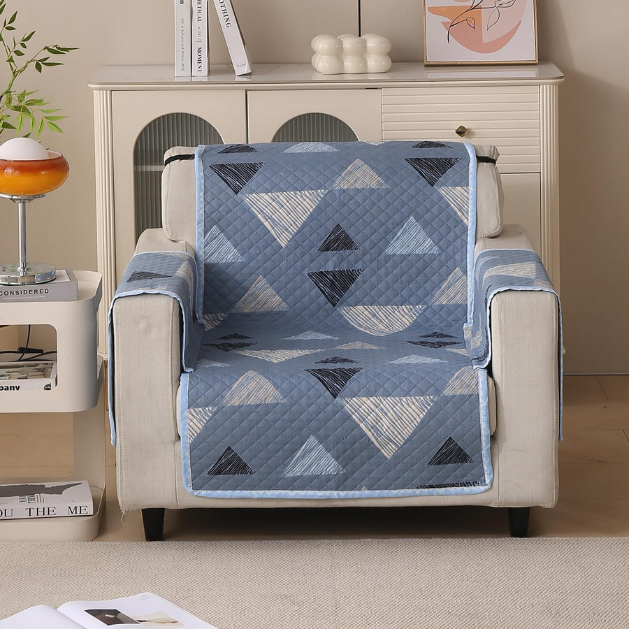 Polyester Sofa Cover Mat Reversible Couch Protector-Blue Stone