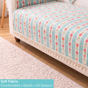 AAGAN Series 1 Seater Sofa Cover Set with Frill - Rimjhim