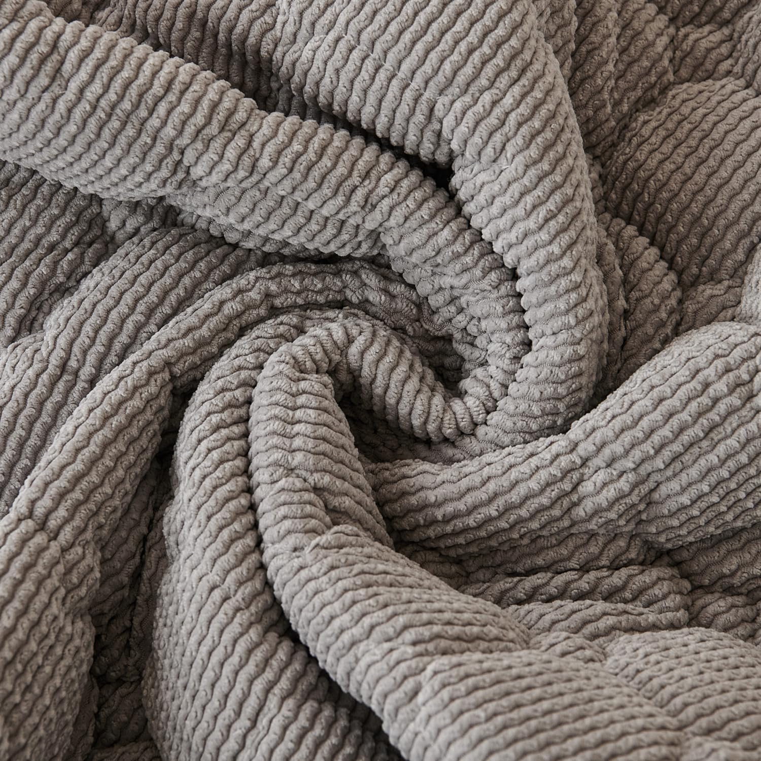 Waffle Quilt Corduroy Chenille Sofa Cover – Quilted, Non-Slip, Washable & Durable Protector (Grey)