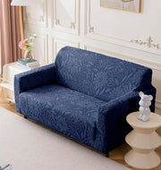 Universal Jacquard Waterproof Camellia 3 + 2 Seater Sofa Cover (Dark Blue)