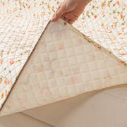 Quilted Printed Sofa Cover for Indian Sofa Set – Washable (Beige Tulip)