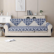 'Aura Petal Series' Quilted Sofa Mat Printed – Anti Slip (Octa Grey)