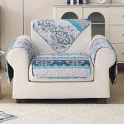 'Aura Petal Series' Quilted Sofa Mat Printed – Anti Slip (Boho Green)