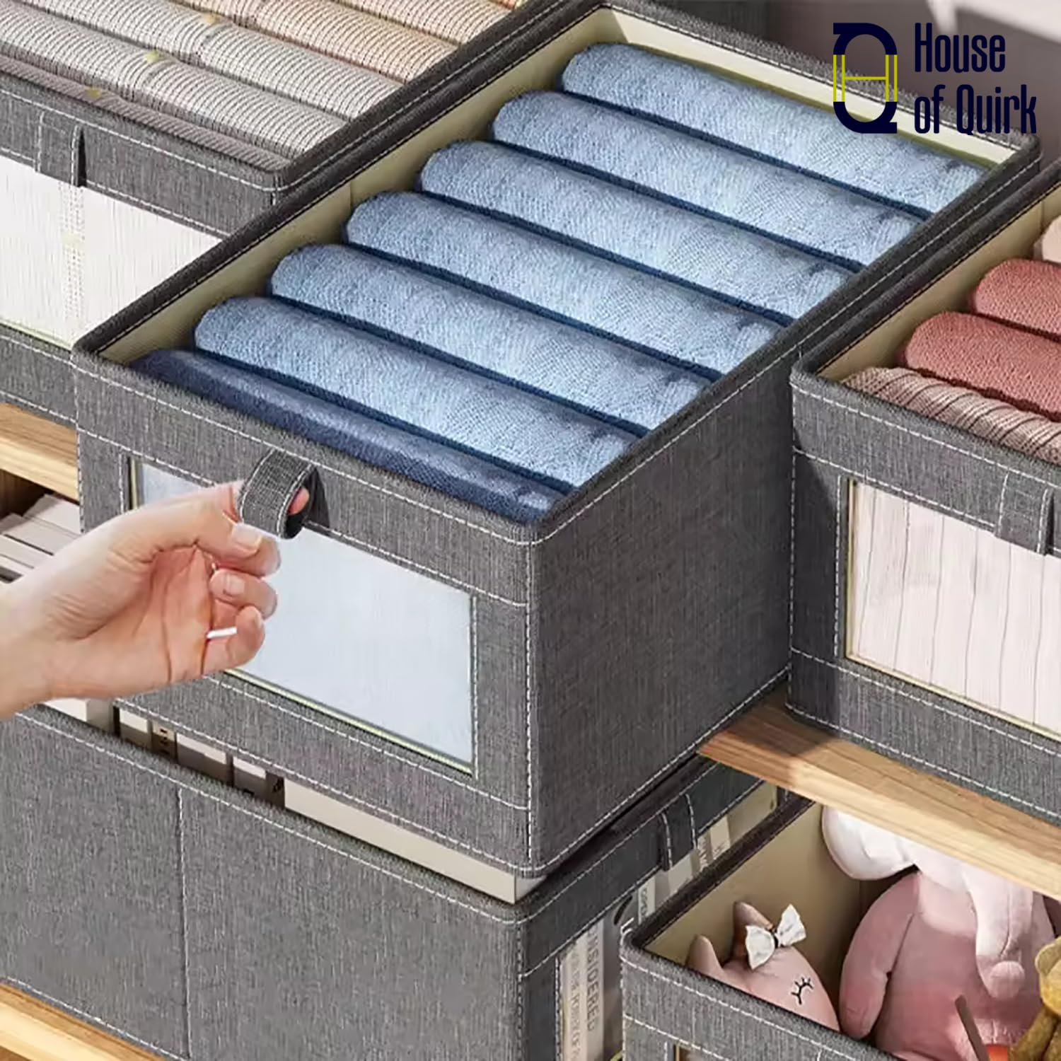 Durable and Versatile Closet Organizers-Beige Print