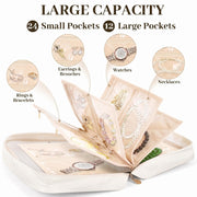 Jewelry Organizer Book with 36 Pockets - White