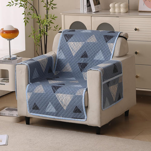 Polyester Sofa Cover Mat Reversible Couch Protector-Blue Stone