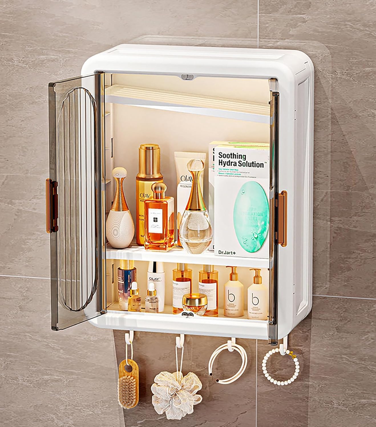 Wall Mounted Bathroom Storage Rack – Punch-Free Magnetic Storage Box White (Extra Large)