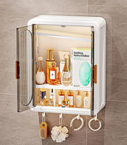 Wall Mounted Bathroom Storage Rack – Punch-Free Magnetic Storage Box White (Extra Large)