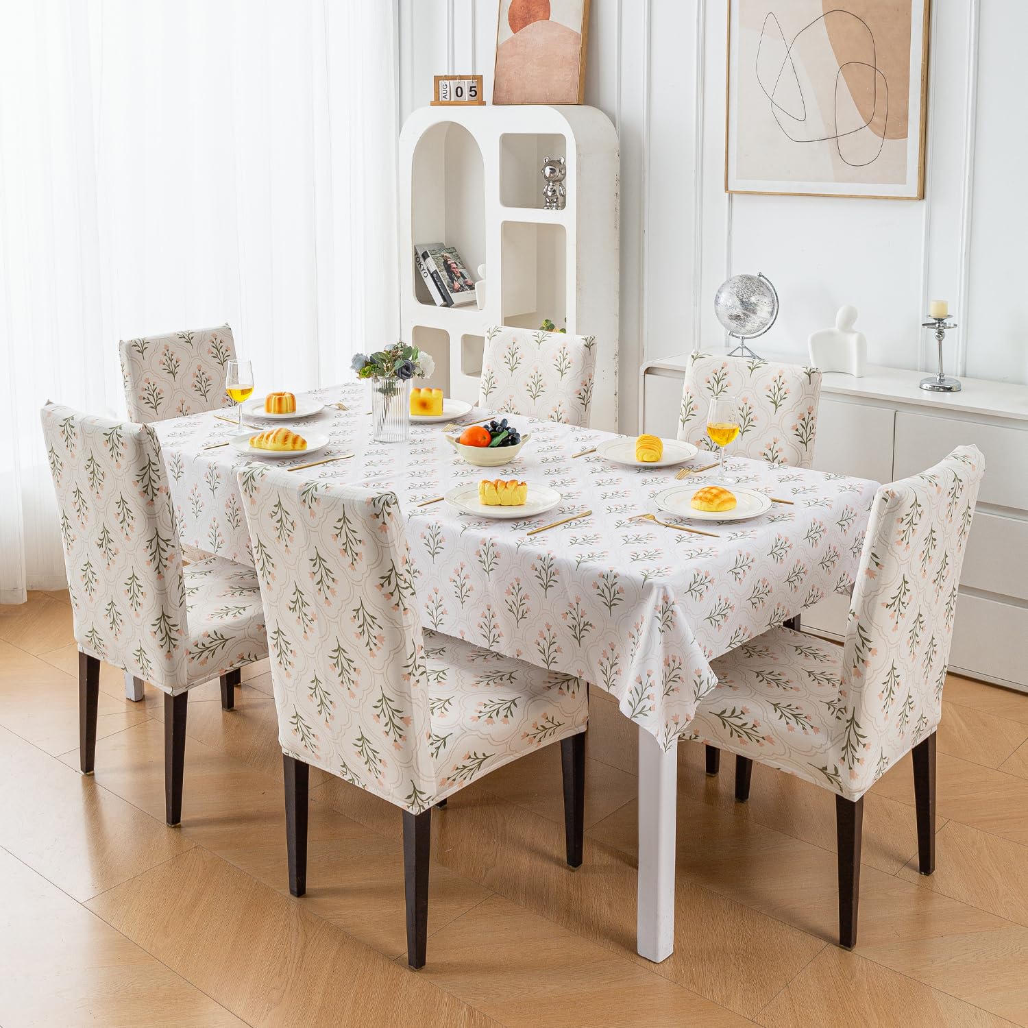 Dining Table Cover Waterproof (1 Table Cover + 6 Chair Cover)