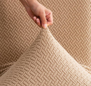 Elastic Jacquard Chair Cover Stretch Removable (Khaki)