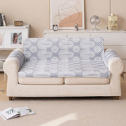 Quilted Printed Sofa Cover for Indian Sofa Set – Washable (Grey Loop)