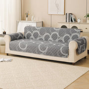 Gulnaar Series Anti-Slip Sofa Cover Mat with Pocket – Polyester Couch Protector(Silver Orbit)