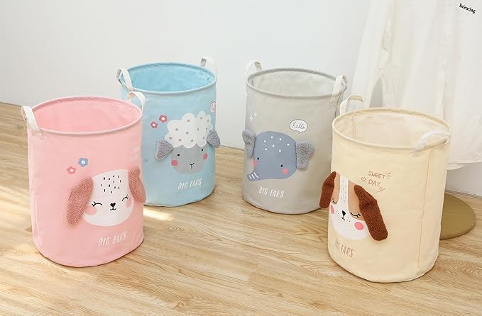 Round Laundry Basket Cute Cartoon Cloth Storage (Toys)