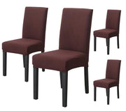 Elastic Jacquard Chair Cover Stretch Removable Washable (Dark Brown)