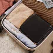 Makeup Bag with Lighted Mirror, Case Setting & Adjustable Dividers (Black)