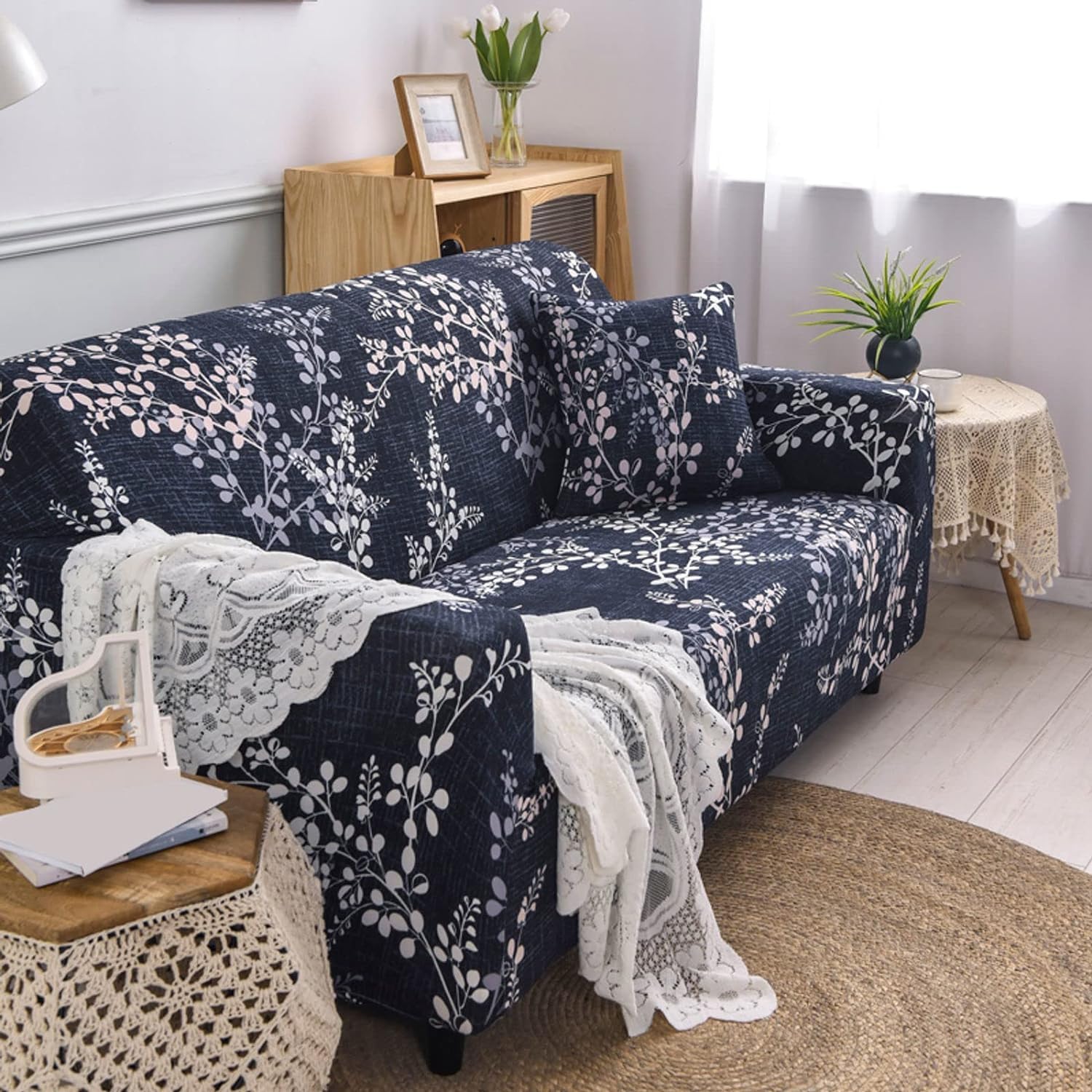 Universal Stretchable Sofa Cover-Indigo Twix