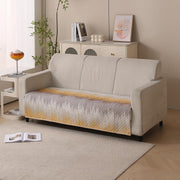 Reversible Printed Quilted Sofa Cover Mats for 1/2/3/4 Seater Sofa Cover- Gold Tide