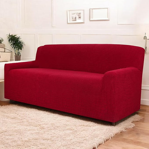 Universal Crocodile Texture Jacquard Fabric Sofa Cover (Wine)