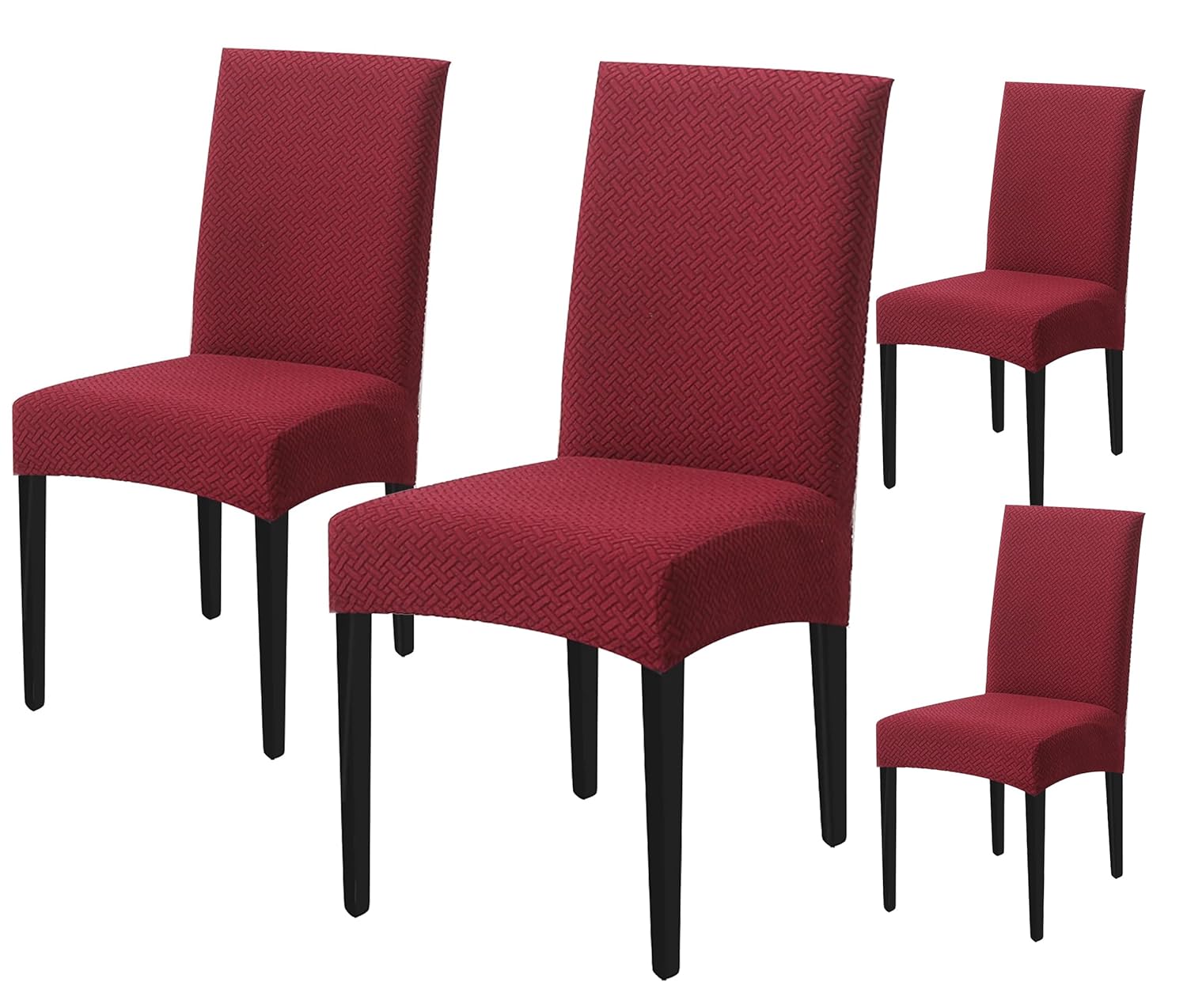 Elastic Jacquard Chair Cover Stretch Removable (Maroon)