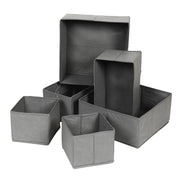 Set of 6 Foldable Storage Box Drawer Divider Organizer Basket Bins