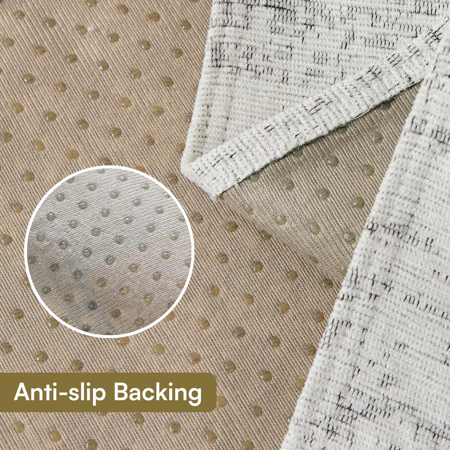 Moontree Series Chenille Jacquard Couch Cover – Quilted Non-Slip Washable Sofa Slipcover (Cream)