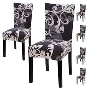 Printed Chair Cover(Grey Flower Pattern)