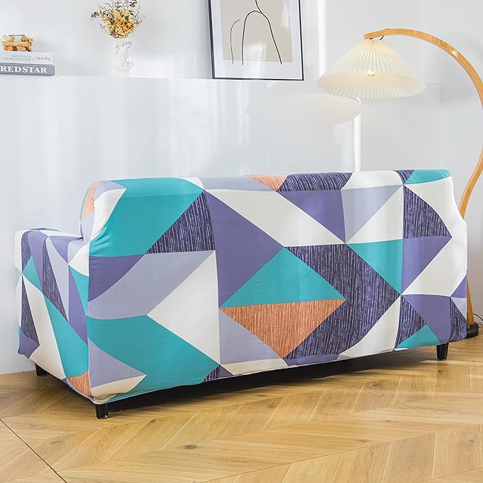 Polyester Spandex Printed Sofa Cover (Prism Green)