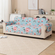 Gulnaar Series Anti-Slip Sofa Cover Mat with Pocket – Polyester Couch Protector(Rose Cloud)