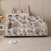 Polyester Sofa Cover Mat Reversible Couch Protector-White Pearl